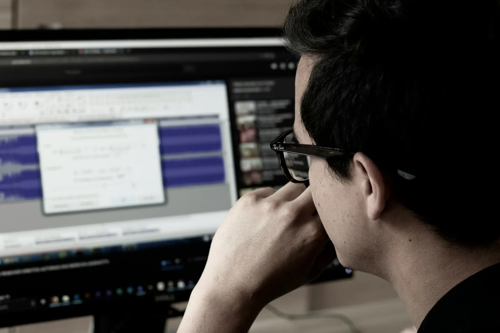 Analytics graphs on a laptop screen during an assessment